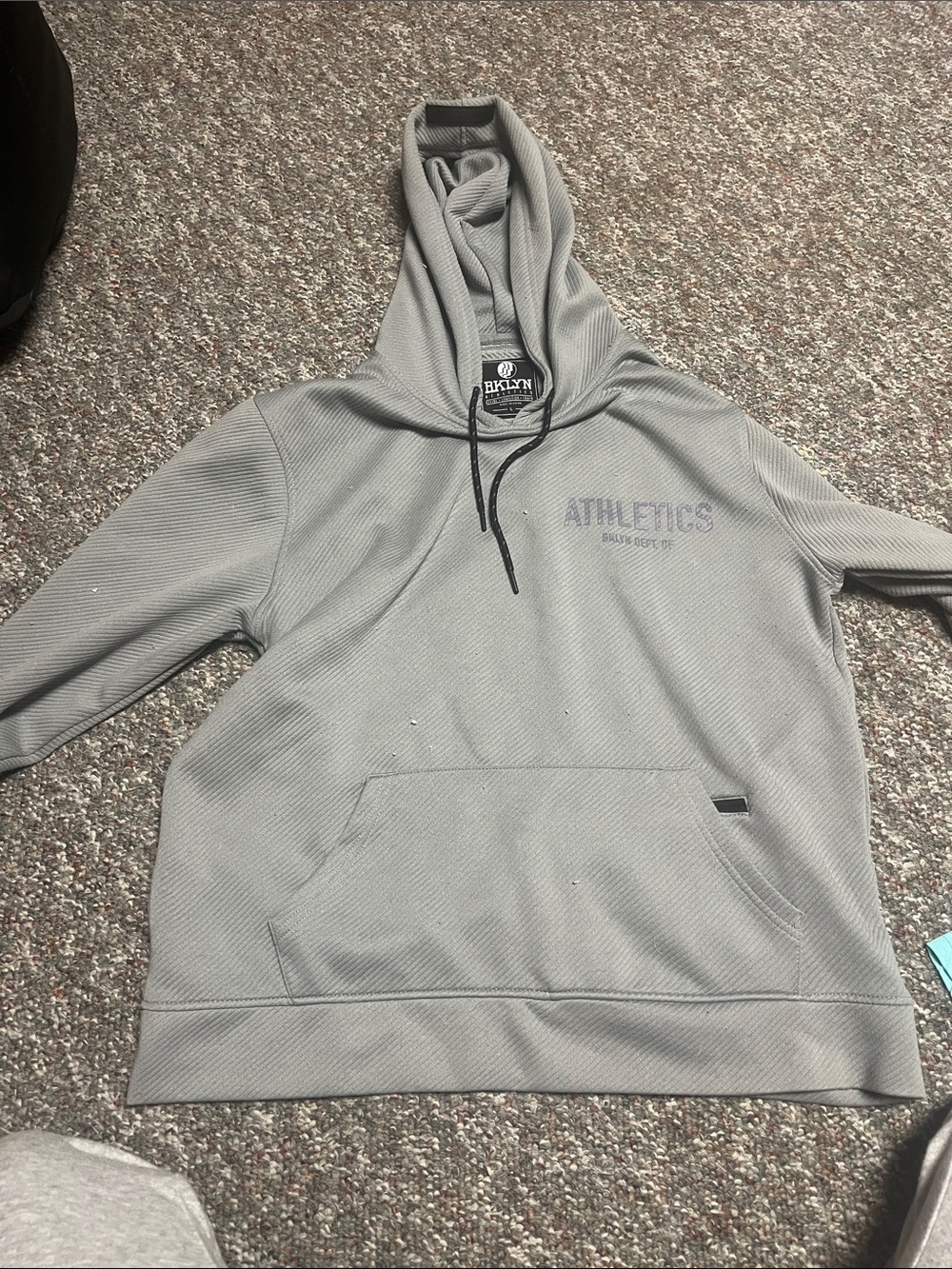 Athletics Men's Gray Hooded Pullover Sweatshirt